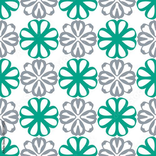 Bright seamless pattern with floral geometric ornament.