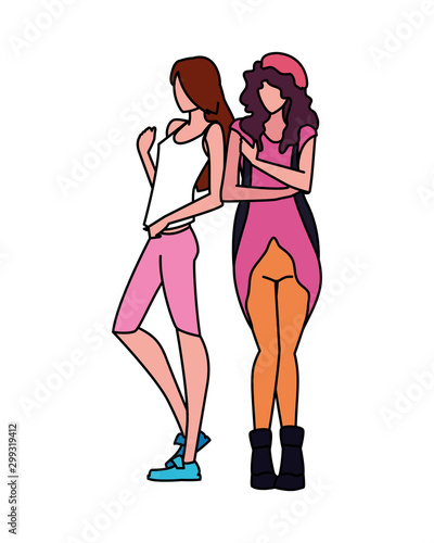 Supermodels avatar women vector design