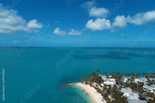 Aerial view of nearst Fort Zachary Taylor, Key West, Florida, United States. Caribbean sea. Great landscape. Travel destination. Tropical travel. © ByDroneVideos