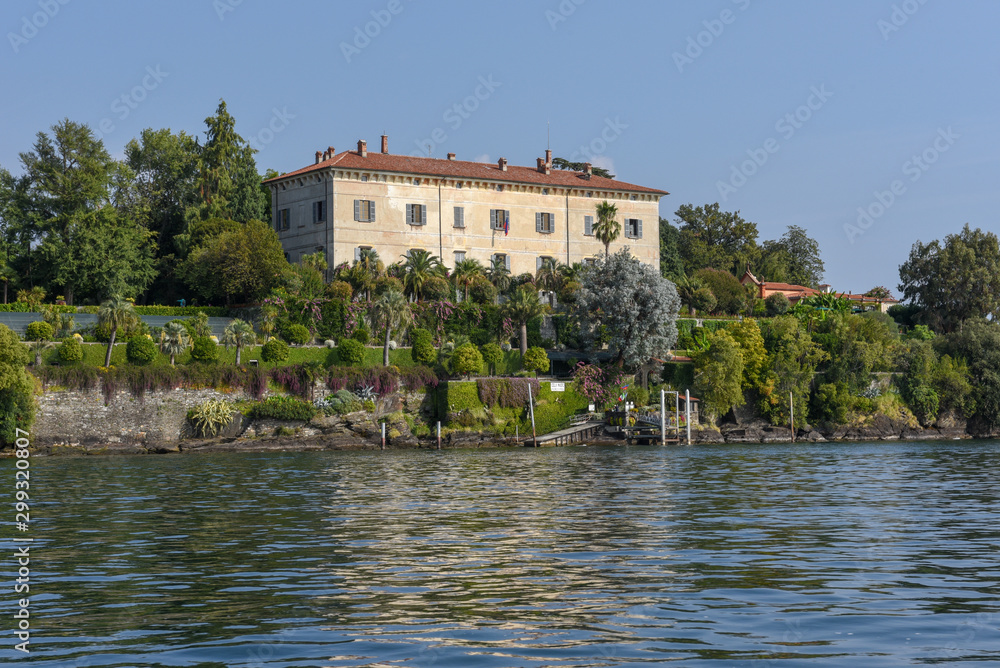 Palace and garden park of Madre island on lake Maggiore, Italy