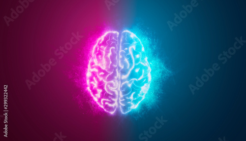 Obraz na plátně cervello, intelligenza artificiale, sinapsi, memoria, digitale,