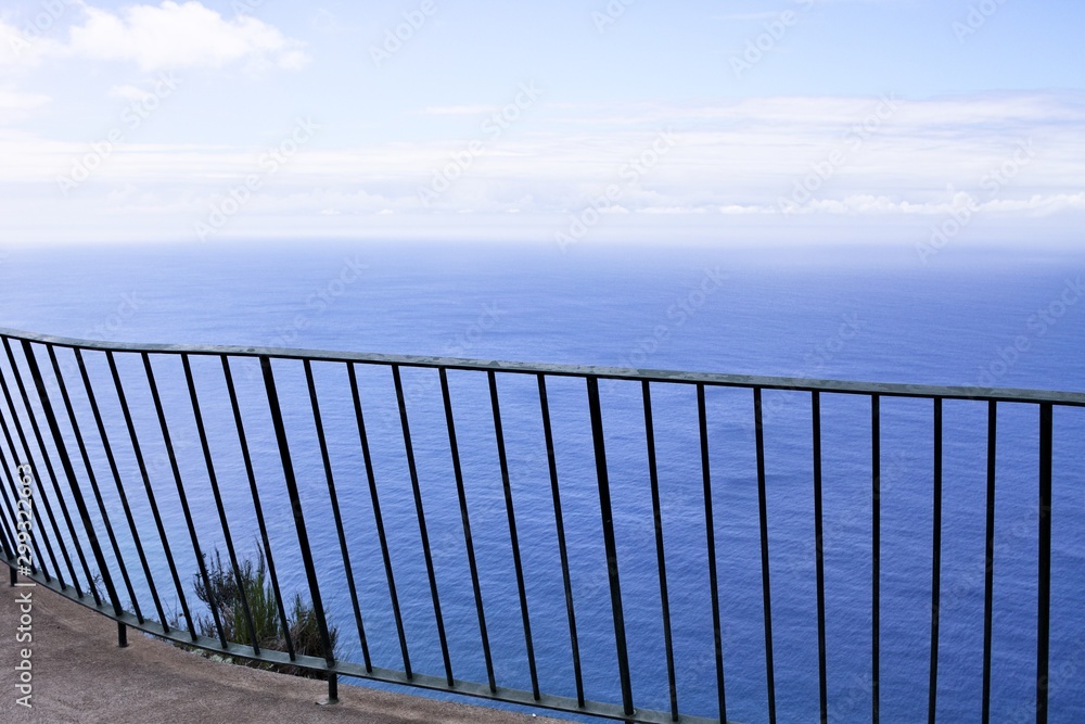 Metallic fence above the Atlantic Ocean (Madeira, Portugal)