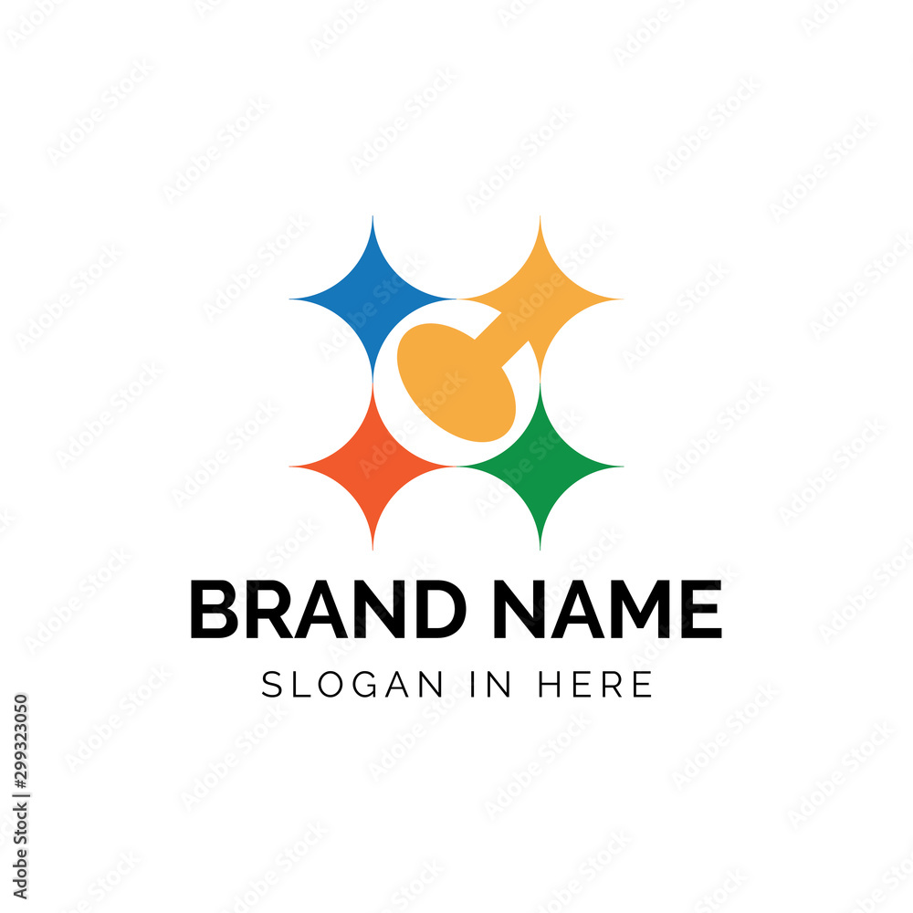 Initial C letter with blink effect vector logo illustration Initial C letter with blink effect vector logo illustration