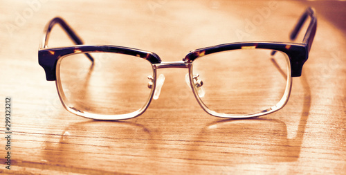 Glasses that were placed on a wooden floor