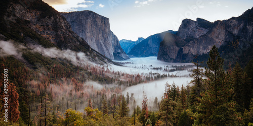 Yosemite Valley from Tunnel View in USA