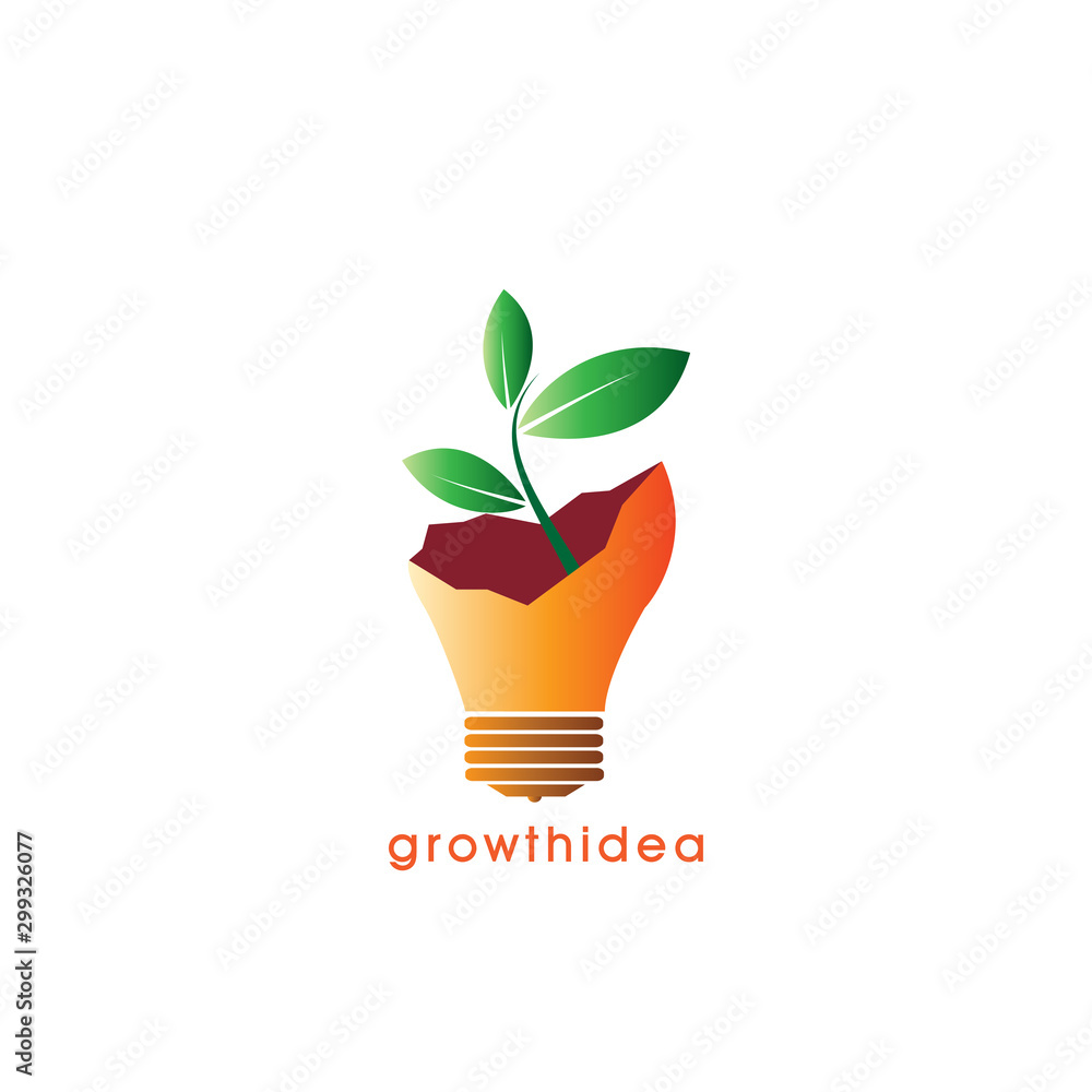 breaking bulb with growth plant for fresh ideas breaking bulb with growth plant for fresh ideas