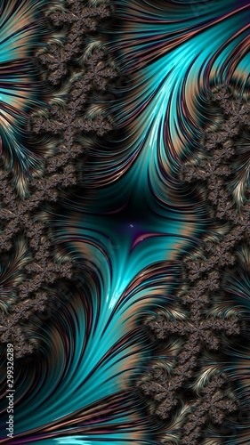 Wallpaper Mural Artfully 3D rendering fractal, fanciful abstract illustration and colorful designed pattern Torontodigital.ca