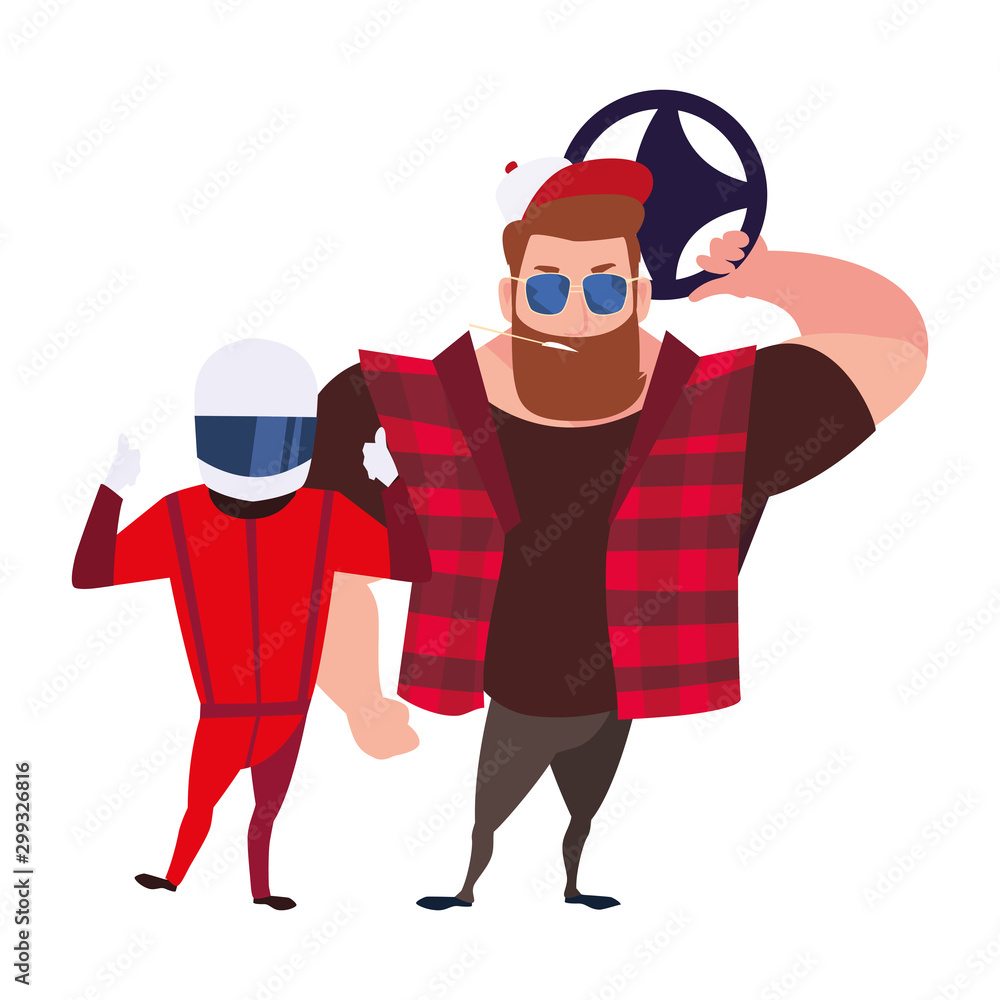 Isolated drivers persons vector design Isolated drivers persons vector design