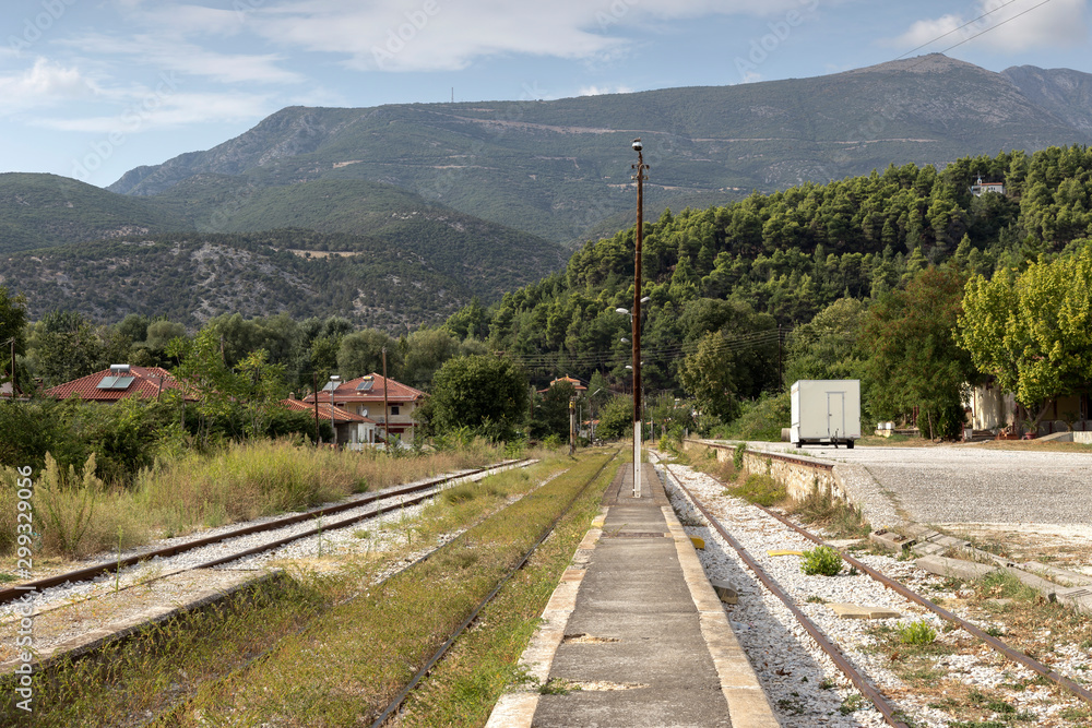 The railway station in the mountains The railway station in the mountains