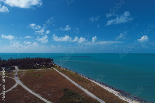 Aerial view of nearst Fort Zachary Taylor  Key West  Florida  United States. Caribbean sea. Great landscape. Travel destination. Tropical travel.