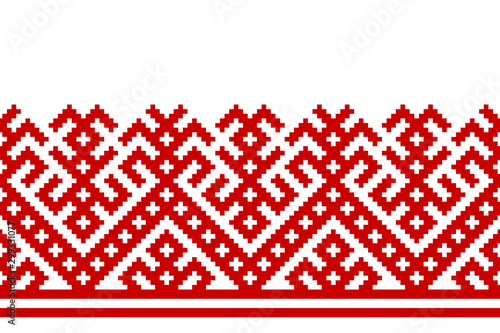 Russian old embroidery and pattern. Vector seamless pattern of slavic ornament. 