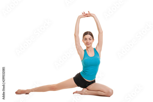 young beautiful yoga posing