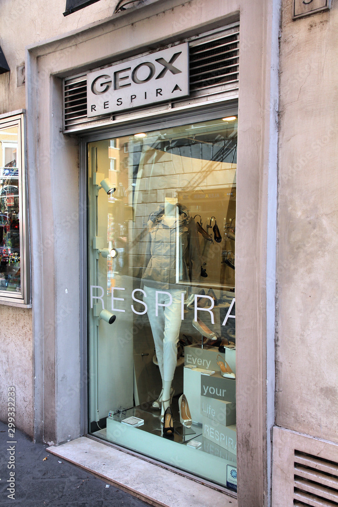 ROME - APRIL 10: Geox shop on April 10, 2012 in Rome, Italy. Geox is a  successful