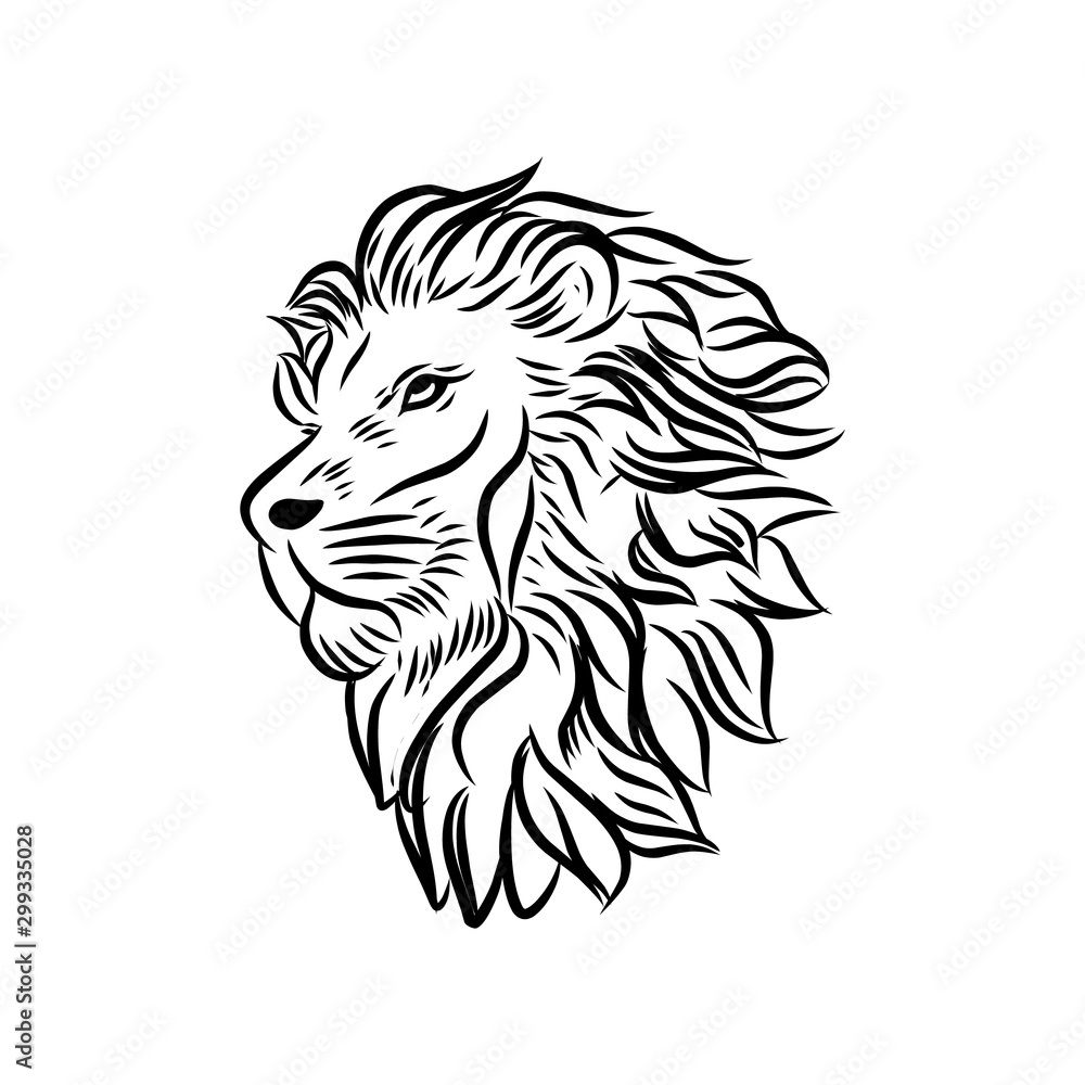 Fototapeta premium Wild Lion Vector Icon Logo Template