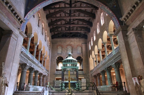 Photography Interior of Basilica of Saint Lawrence outside the Walls in Rome, Italy