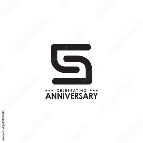 5th year celebrating anniversary emblem logo design
