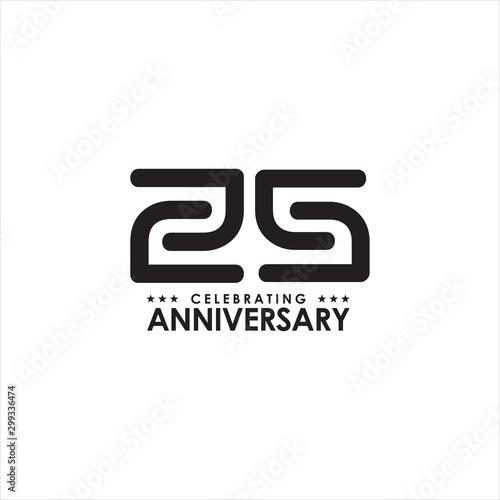 25th year celebrating anniversary emblem logo design