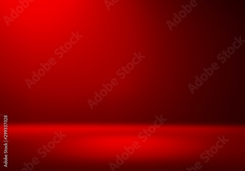 3D Illustration. Festive Red Christmas background for product placement