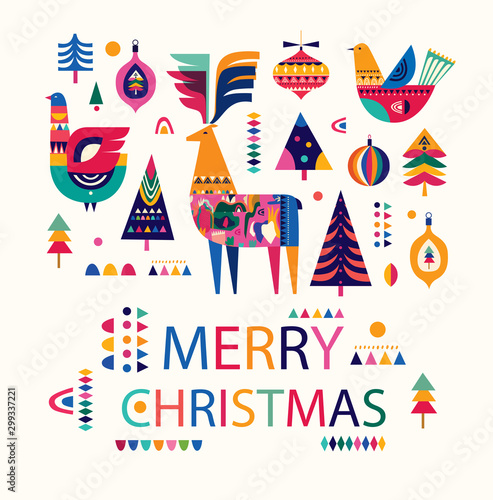 Holiday greeting illustration for New year and Christmas