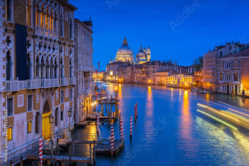 Venice city at dusk with Santa Maria della Salute Basilica, Italy © Patryk Kosmider