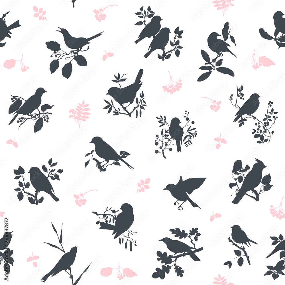 Songbirds seamless pattern design
