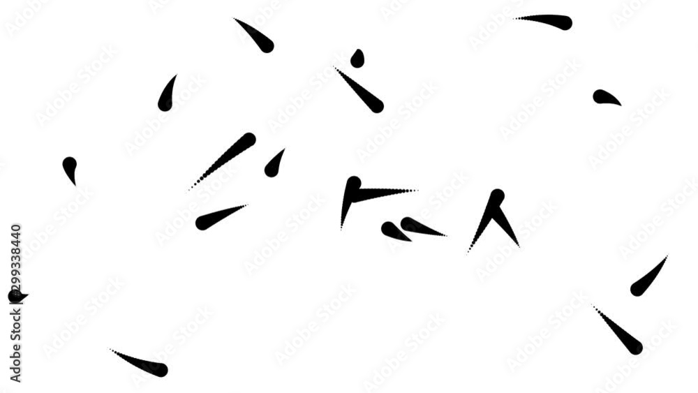 Random Flocking Flock of Pixie Objects Flying Around Frame Mask