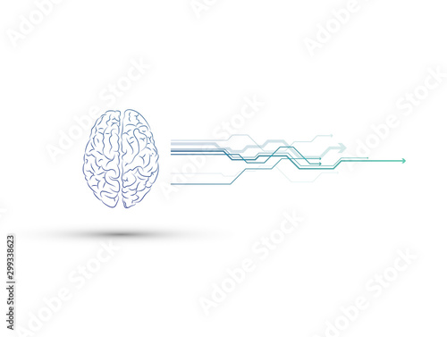 tecnologia, cervello, emisferi, mente, pensiero, 