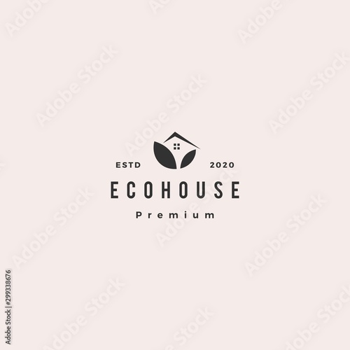 eco house logo hipster retro vintage vector icon