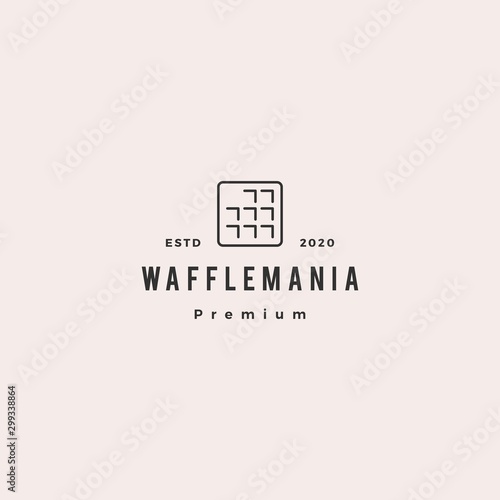 square waffle logo hipster retro vintage vector icon