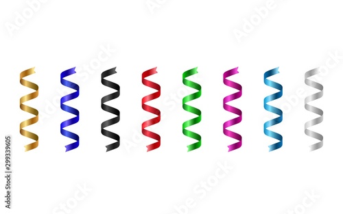 colorful ribbon set on the white background