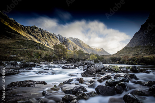 clachaig waterfalls, glencoe, lochaber, highlands, scotland, uk.