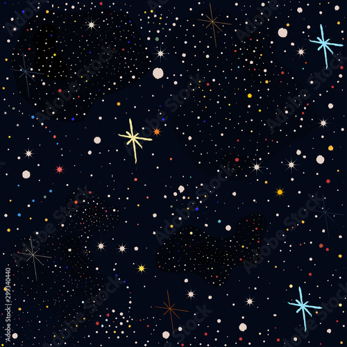 Seamless Pattern with Colorful Stars