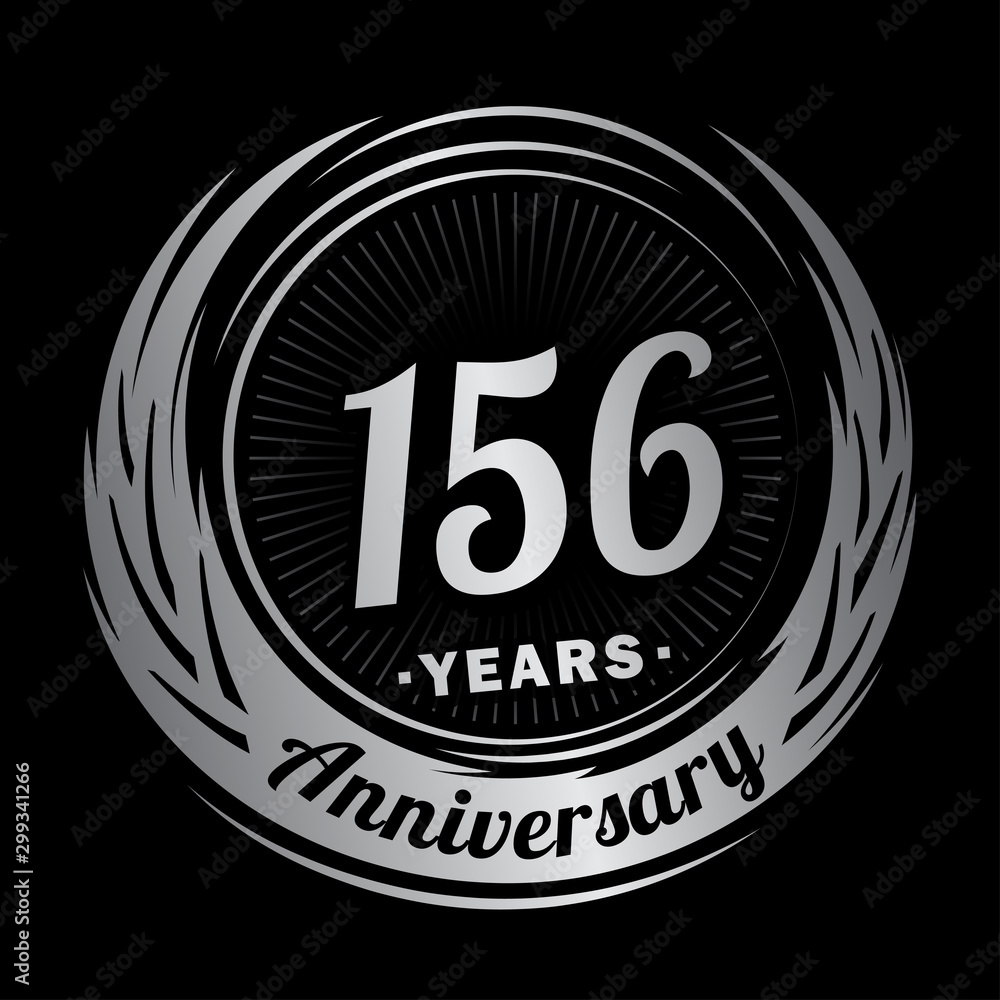 156 years anniversary. Anniversary logo design. One hundred and fifty-six years logo.