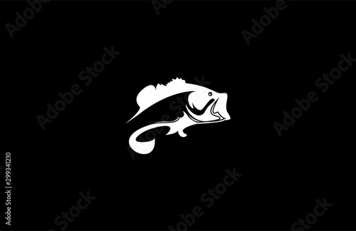 bass fish stylish abstract logo fishing