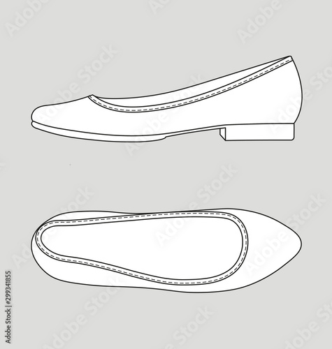 Ballerine flat shoes fashion design