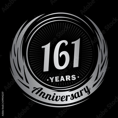 161 years anniversary. Anniversary logo design. One hundred and sixty-one years logo.