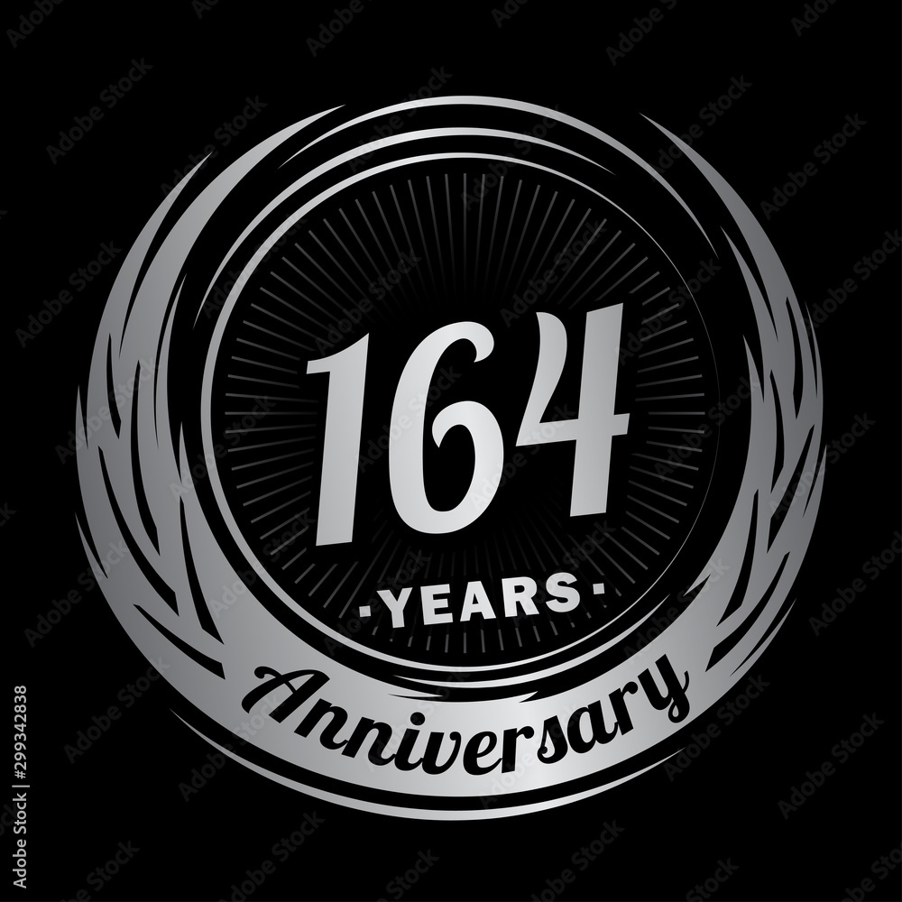 164 years anniversary. Anniversary logo design. One hundred and sixty-four years logo.