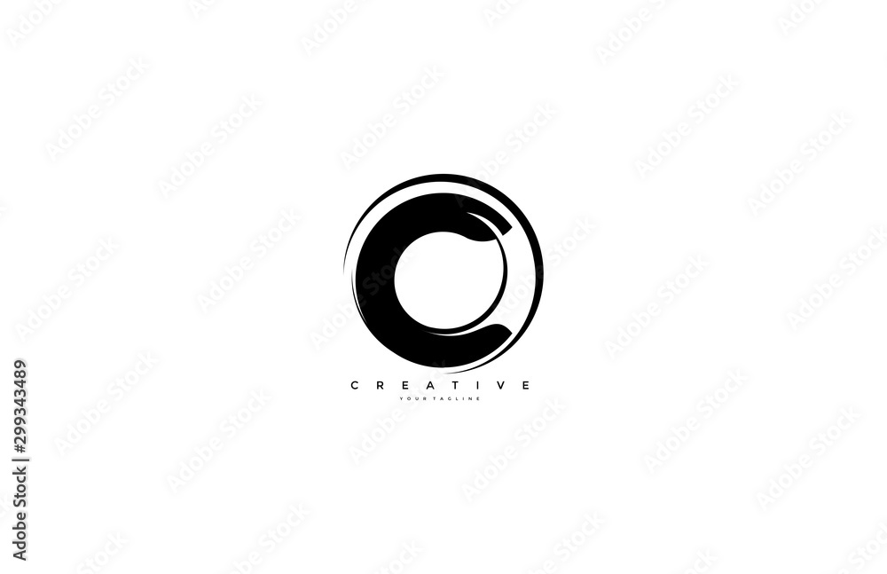 Initial Letter C Rounded Shape Wavy Stylish Modern Logo Initial Letter C Rounded Shape Wavy Stylish Modern Logo