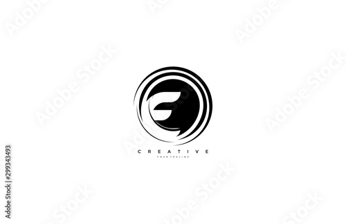 Initial Letter E Rounded Shape Wavy Stylish Modern Logo