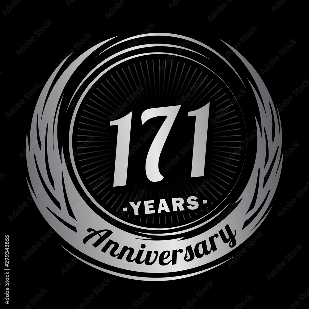 171 years anniversary. Anniversary logo design. One hundred and seventy-one years logo.