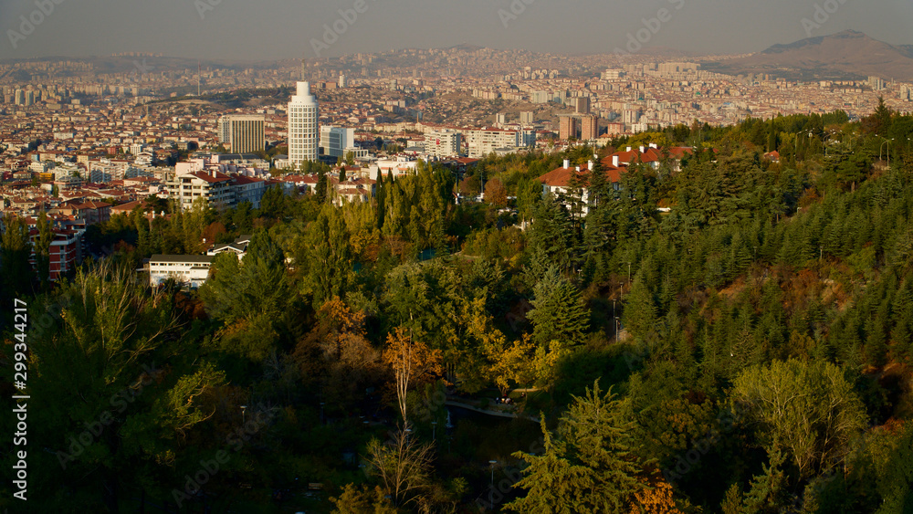 Fototapeta premium Botanical park and Turkey's capital, Ankara