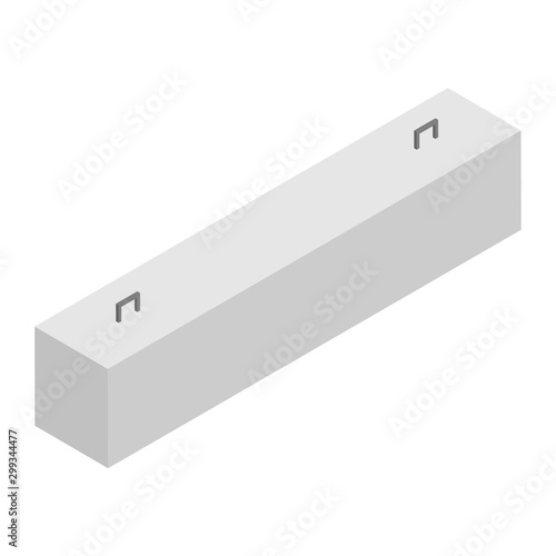Precast concrete security barrier block isometric view isolated on white background