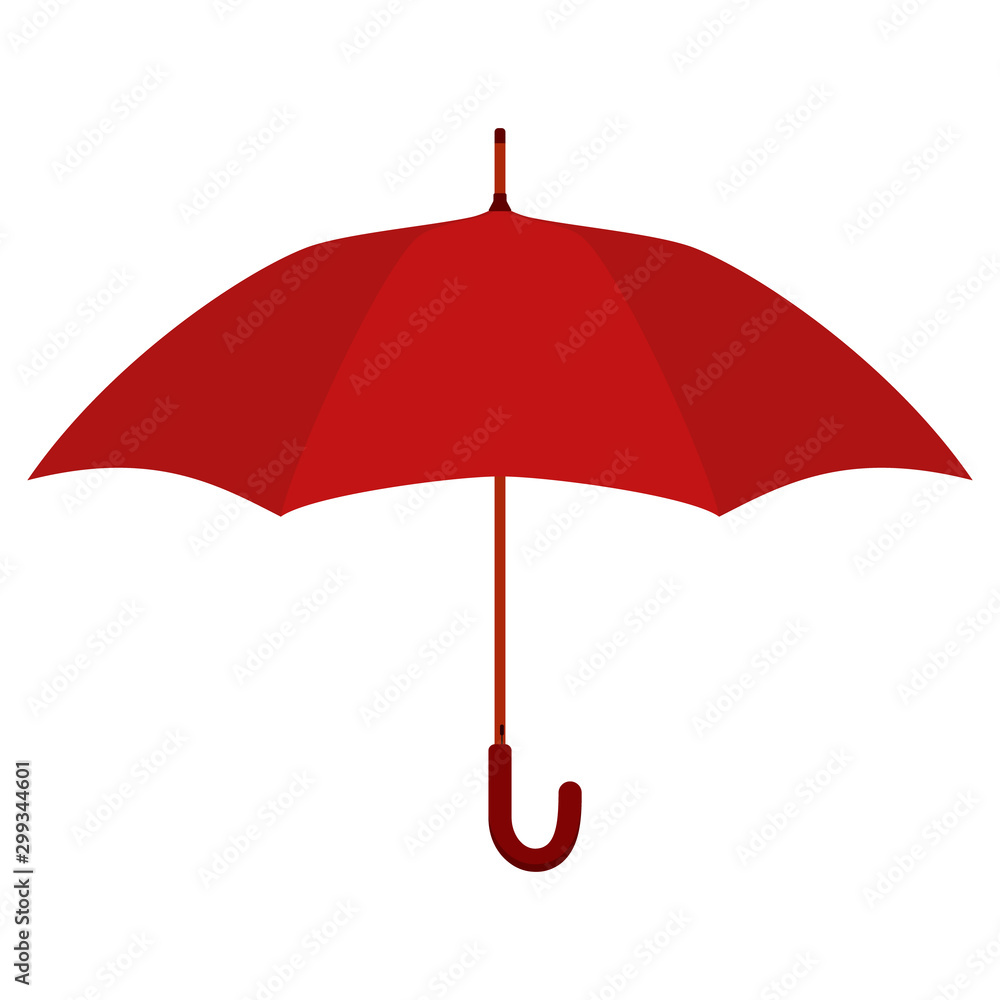 Red umbrella. Flat vector illustration. Red umbrella. Flat vector illustration.
