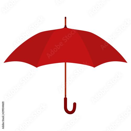 Red umbrella. Flat vector illustration.