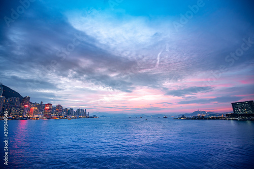 Photography Fire burn sunset on Victoria Harbor