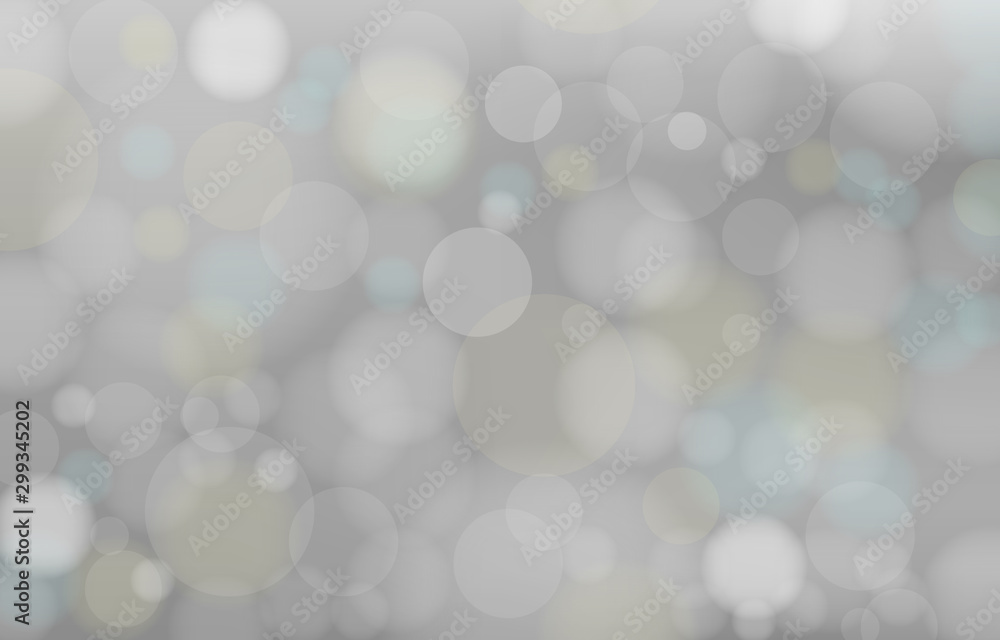 Fototapeta premium Bokeh on the gray background. Vector blur abstract texture with lot of bubble