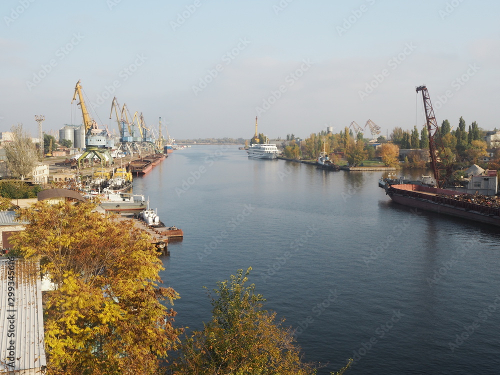 Fototapeta premium port on the Dnieper river