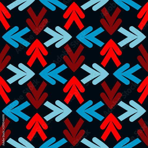 Bright seamless pattern with pointers on a black background.