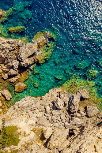 Aerial view of beautiful rocky mediterranean coast © eugenegg