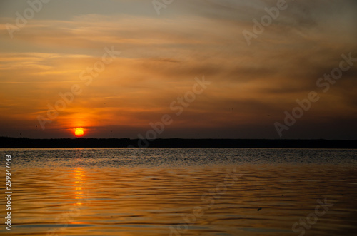 Sun rising over the lake  sun rise